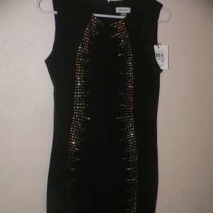 NWT Calvin Klein Black Studded Sheath (Size 6)